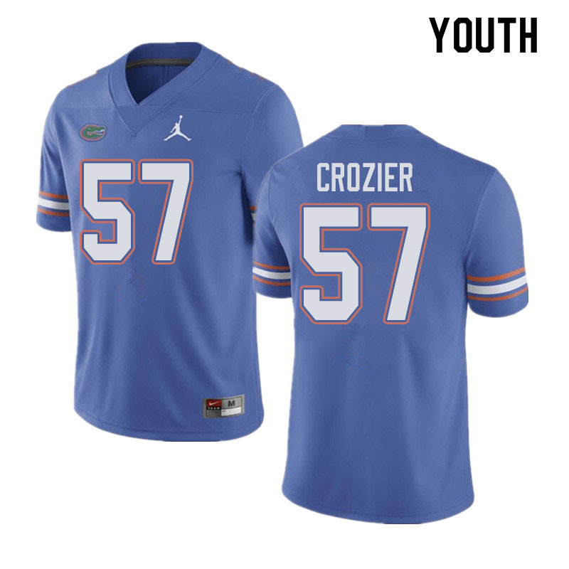 Jordan Brand Youth #57 Coleman Crozier Florida Gators College Football Jerseys Sale-Blue - Click Image to Close